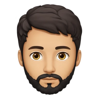 young lightskin Pakistani man with black beard wavy short hair and almond shaped brown eyes and thick eyebrows sticker