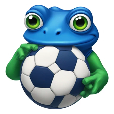 blue pepe frog in soccer jersey sticker