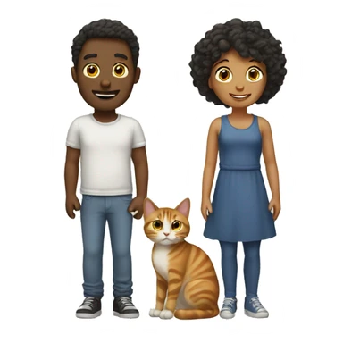 2 people and 2 cats sticker