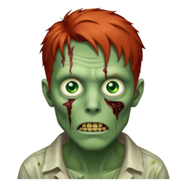 red-haired male zombie sticker