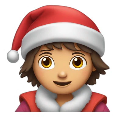adventure dora using a red christmas hat sticker