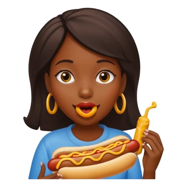 hotdog eating black girl sticker