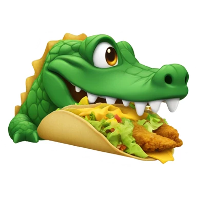 Alligator eating a taco sticker