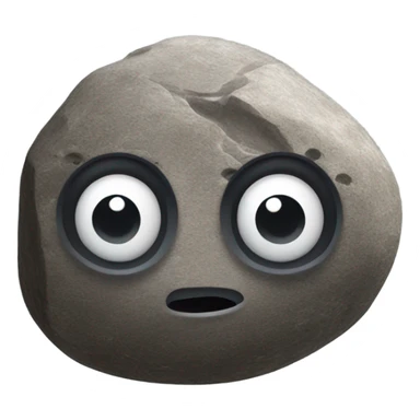 realistic rock with plastic googly eyes sticker