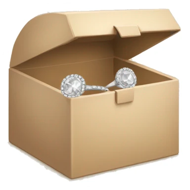 beige box with diamond ring sticker
