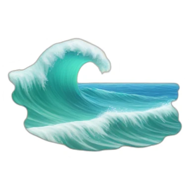 Beach with big waves sticker