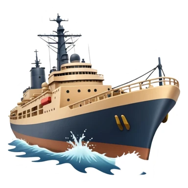warship ramming another ship, big splash, shocked expressions sticker