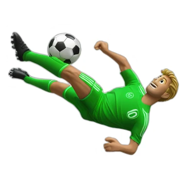 Digital soccer Bicycle kick with ball moving lines sticker