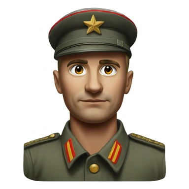 Soviet soldier 1980 photorealistic serious sticker