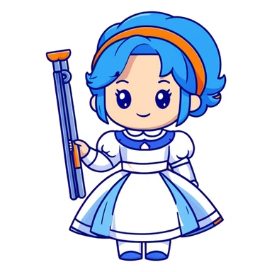 Evie from Descendants, blue hair, royal princess style, fashion designer sticker