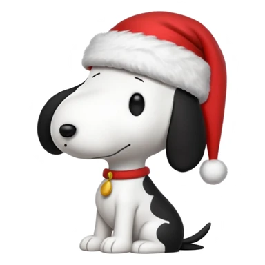 Snoopy wearing a Christmas hat  sticker