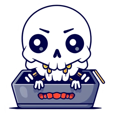 skull grinding teeth with laser from one eye sticker