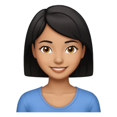 Morena cabelo curto preto sticker