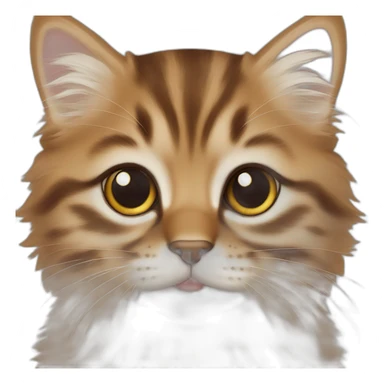 Brown Siberian kitten face sticker