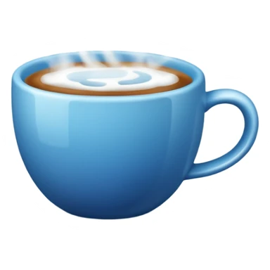 blue coffee cup with steam sticker