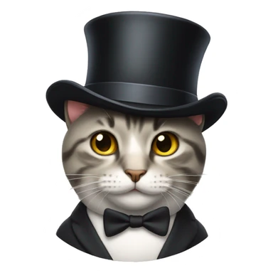 Cat wearing a top hat sticker