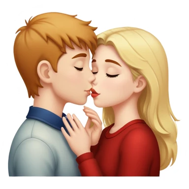 A girl kissing a boy sticker