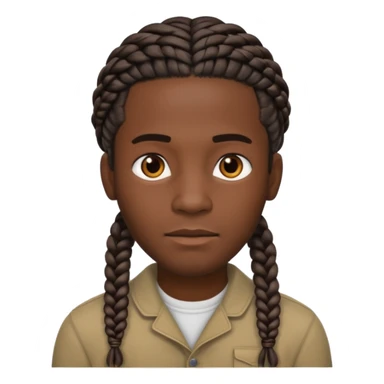 Boneco masculino negro com trança sticker