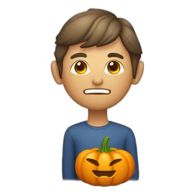 Cuerpo humano con cabeza de calabaza sticker