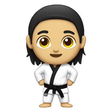 jiujitsu yellow belt black hair sticker