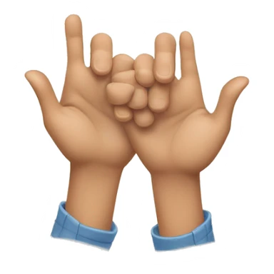 Two Hands one crossing in front hooking thumbs sticker