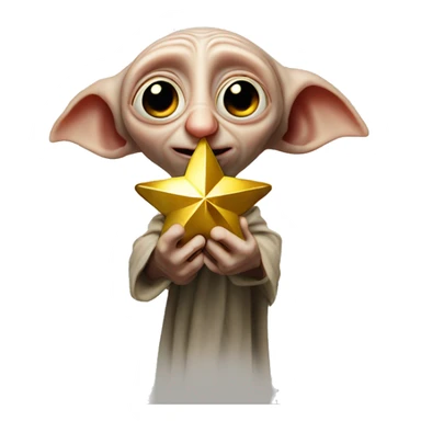 Dobby holds a golden star in his hand sticker