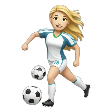 White Woman playing soccer sticker