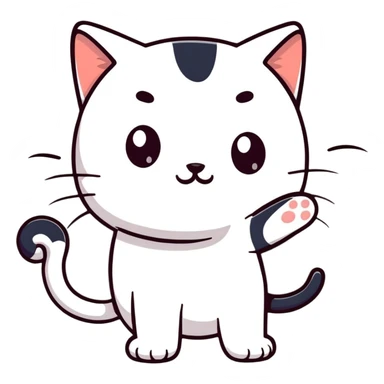 hand petting purring cat sticker