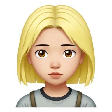 A girl who look like billie eilish but has a nepali descent face of gurung commuinty with short hair  and short height  sticker