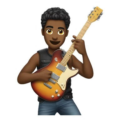 cool guy rocking guitar sticker