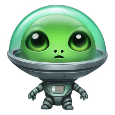 Alien with spaceship sticker