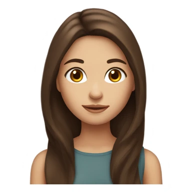 beautiful brunette girl with long brown hair and warm skin sticker