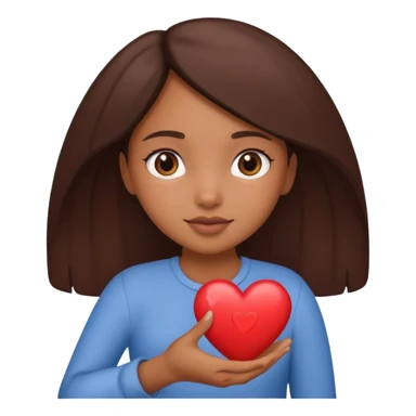 Brown girl holding her heart in her hand sticker