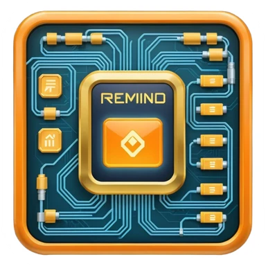 Futuristic reward points icon with PFD text in the middle, circuit board lines, Bloomberg terminal aesthetic, gold orange phosphor glow on dark background, no text, fintech style, clean edges, professional icon design sticker