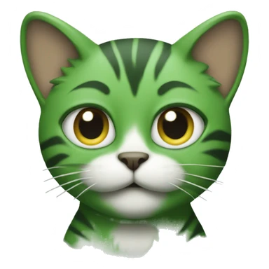 green cat playing a trumpt sticker