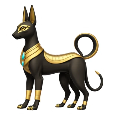 Anubis-Umbreon-Bastet-Fakémon-hybrid-creature (full body)  sticker