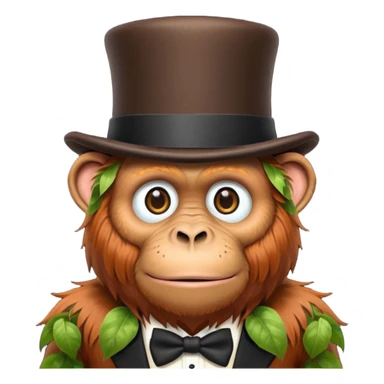 Orangutan with top hat sticker
