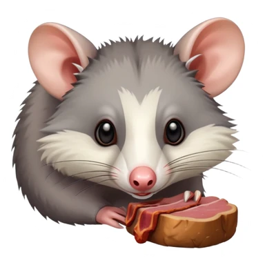 The opossum eats meat. sticker