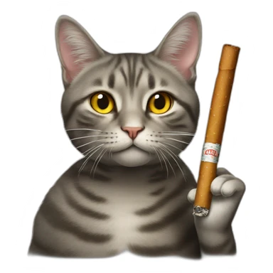 cat smoking a cigarrette sticker