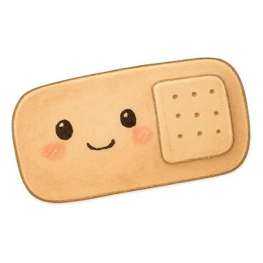 bandage with soft, whimsical, cute expression, ghibli style sticker