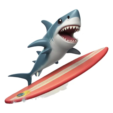 Shark riding a surfboard sticker