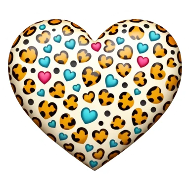 leopard heart sticker