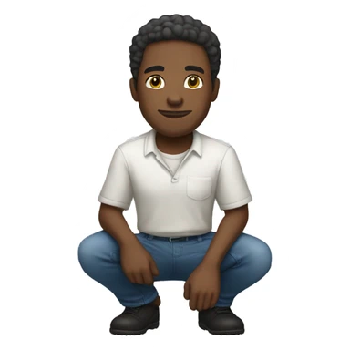 african american man kneeling to the left sticker