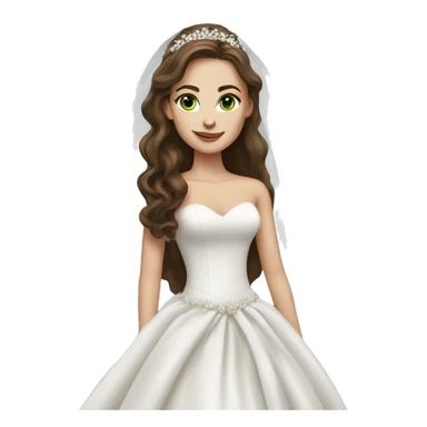 Beautiful bride with brown hair green eyes  sticker