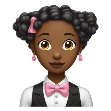 black girl with pink locs holding tuxedo cat sticker