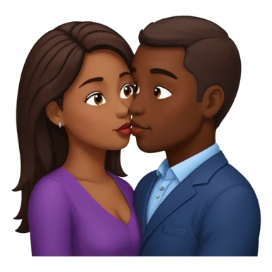 Dark brown guy kissing brown girl sticker