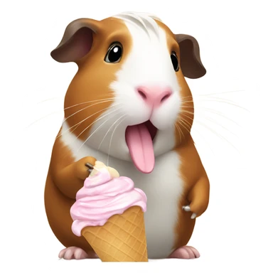 Guinea pig eating ice cream sticker
