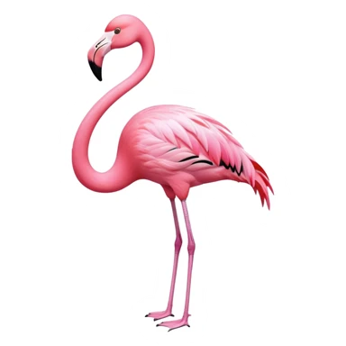 Flamingo with a flower sticker