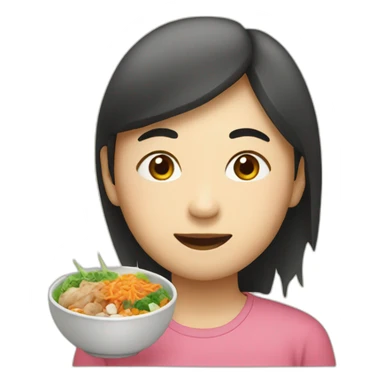 Asian with food  sticker