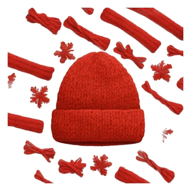 Red knit winter hat no person sticker